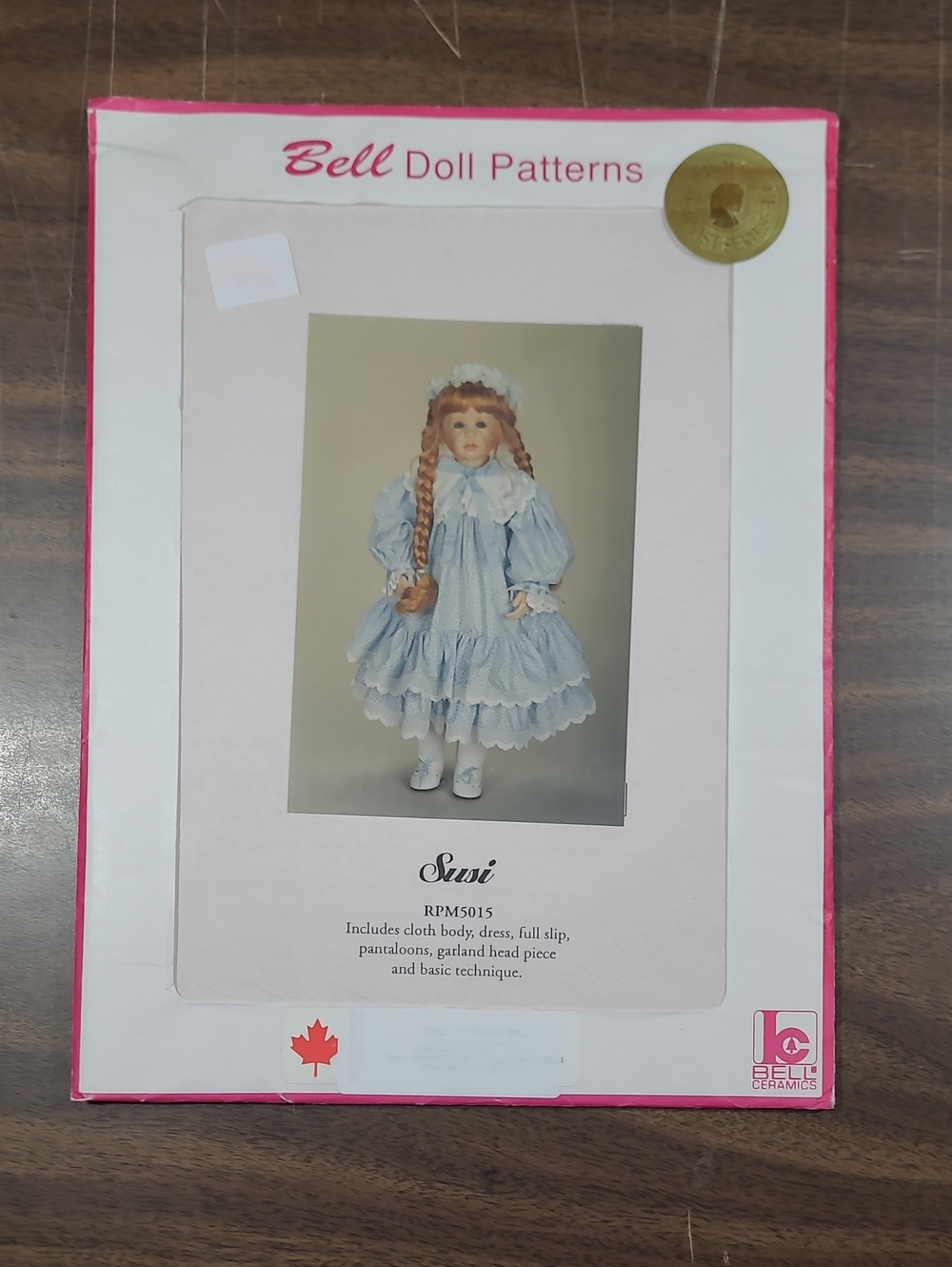 Doll Patterns Susi Blue Doll Dress Sewing Pattern #RPM5015
